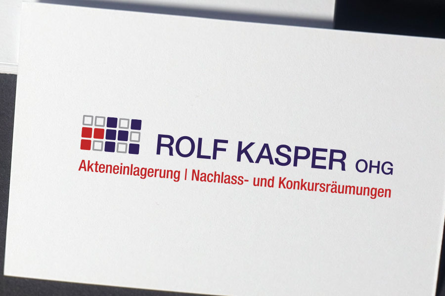 Logoentwicklung 'Rolf Kasper Aktenlagerung | Nachlass und Konkursräumungen'