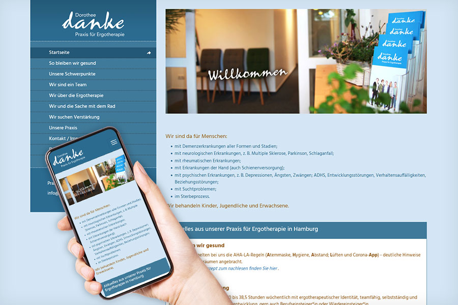Internetseite www.danke-ergotherapie.de
