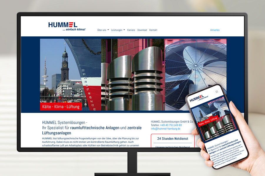 Internetseite www.hummel-hamburg.de