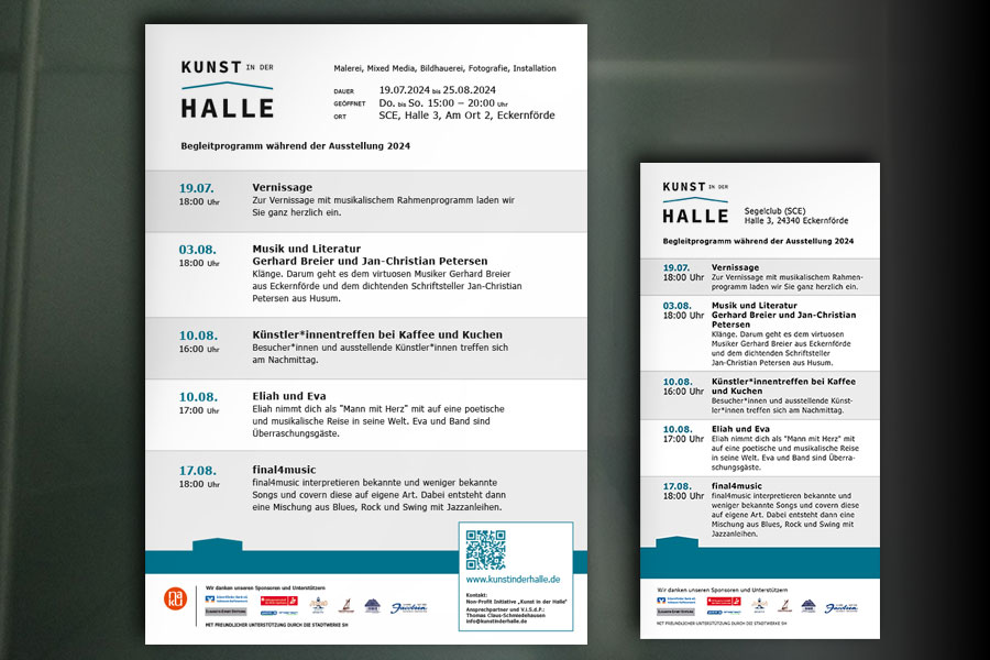 Poster, Flyer - Kunst in der Halle - Events