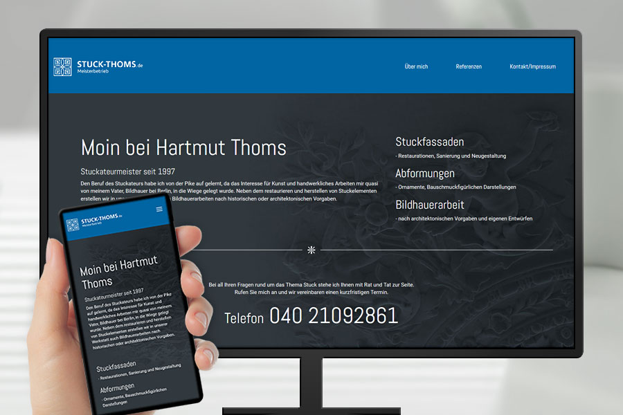 Internetseite des Stuckateurmeisters Hartmut Thoms